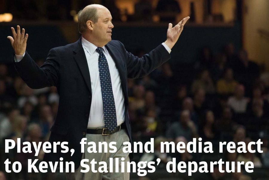 February 16, 2013: Coach Kevin Stallings raises his hands in disbelief after a foul call on one of his players during the second half of Vanderbilts game vs. Texas A&M.  The Commodores defeated the Aggies 63-56 and improve to 10-14 (4-8 SEC) on the season.