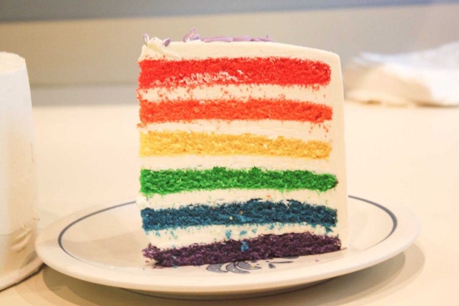 The annual Coming Out Party, featuring a rainbow cake, is one of the Office of LGBTQI Life's most attended events. Friday, October 14th.