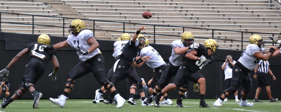 Vanderbilt Football Team practicing on Thursday August 17th, 2017