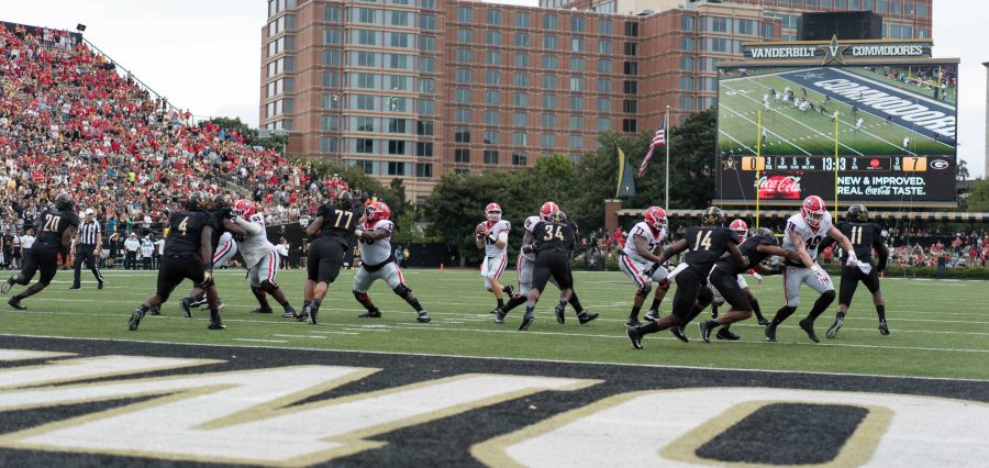 Vanderbilt plays the Georgia Bulldogs in football on Saturday, October 7, 2017. The Commodores lost 45-14.