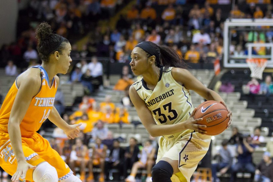 January 5th, 2015 - Christa Reed (33) drives the ball in Monday nights loss to Tennessee in Memorial Gym. The final score was 57-49. Photo by Blake Dover. 