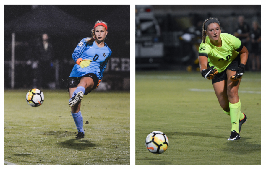 Goalkeepers Kaitlyn Fahrner and Taiana Tolleson are part of a skilled group of goalkeepers for Vanderbilt. 