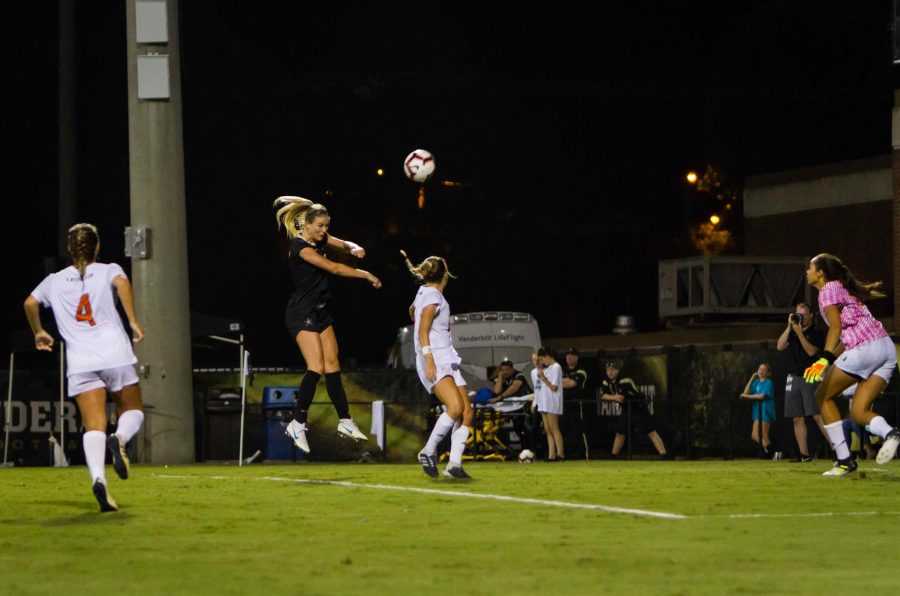 Haley Hopkins scores the go-ahead goal against Miami  on Friday August 14, 2018. (Photo by Hunter Long)