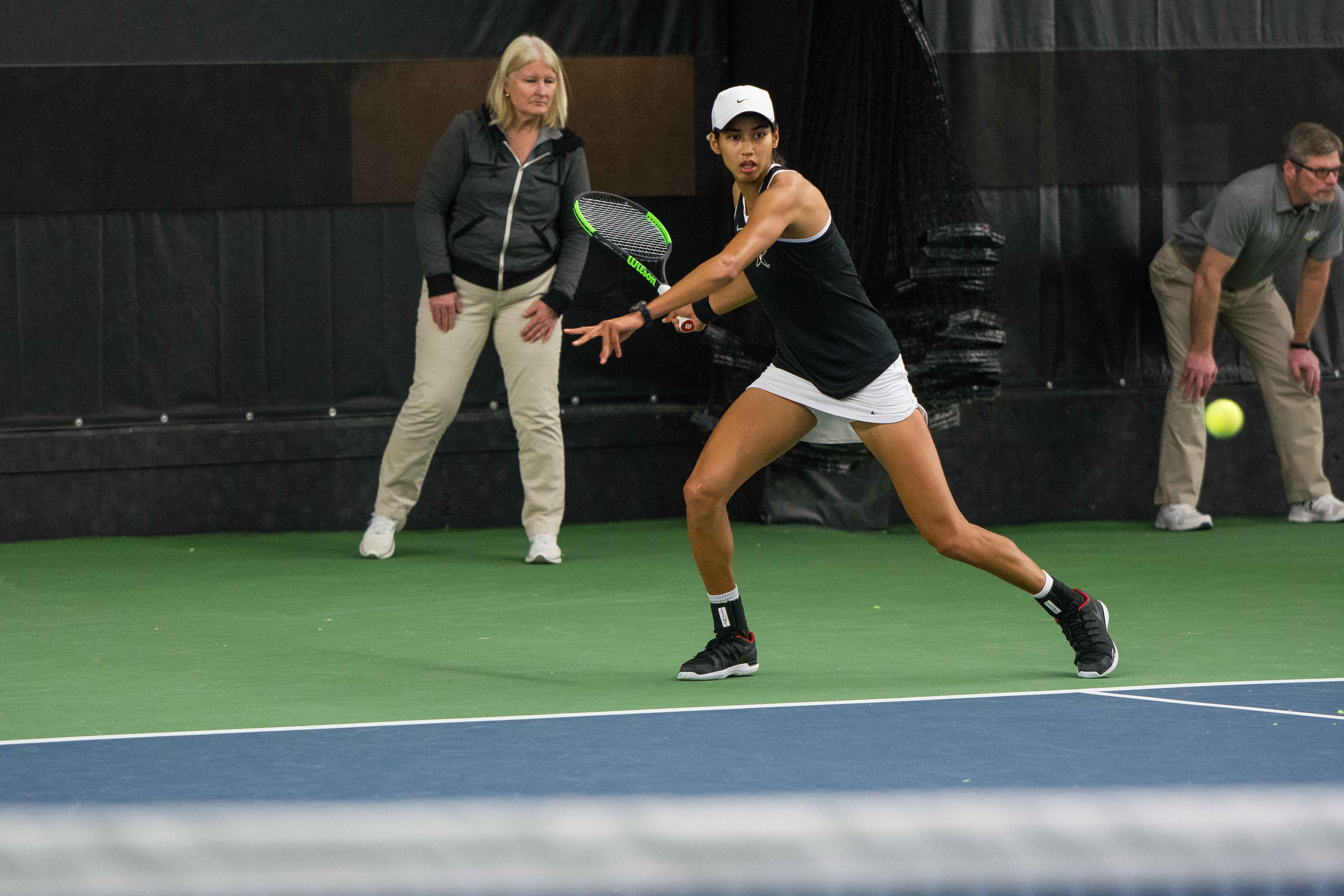 Astra Sharma and the Vanderbilt Womens Tennis Team faces off against Nebraska on Friday, January 26, 2018. (Hustler Multimedia/Brent Szklaruk)