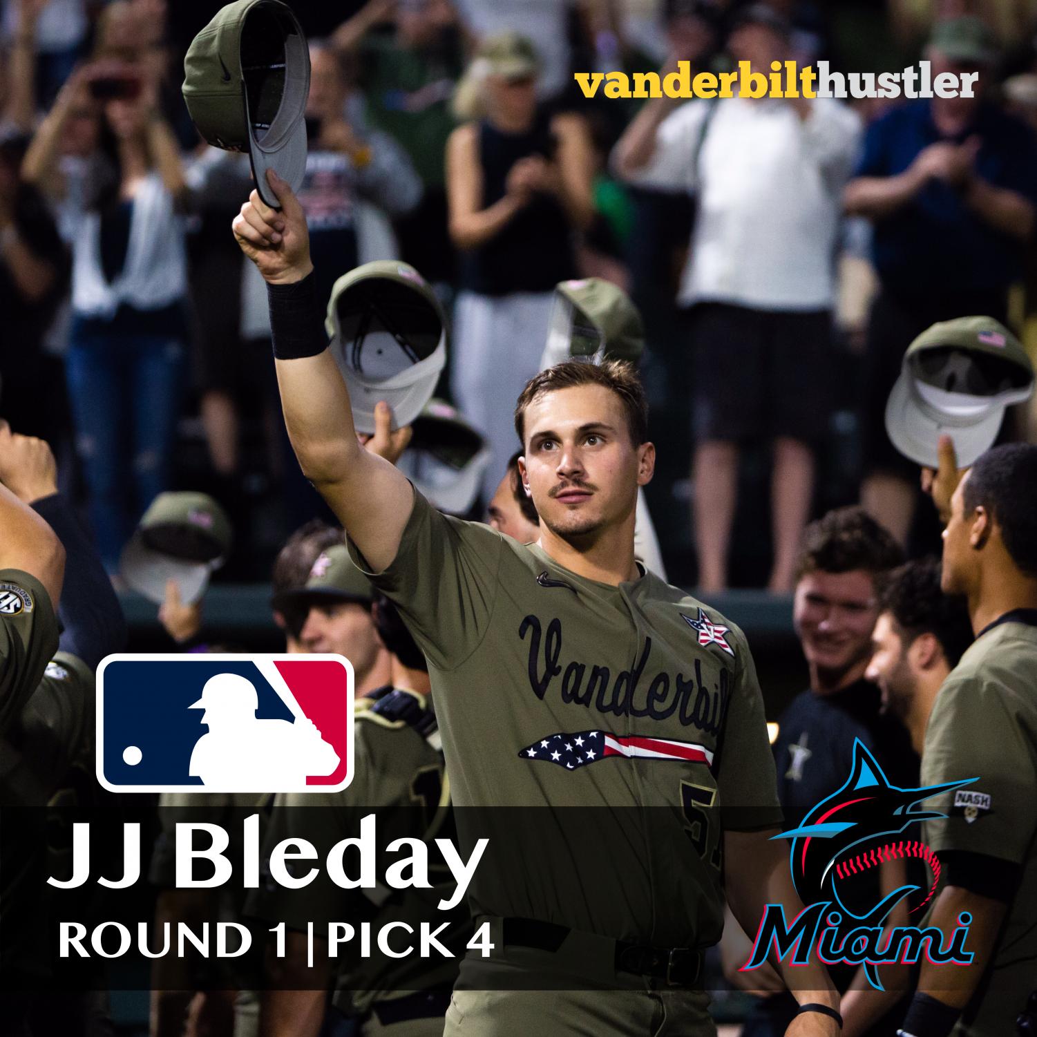 BREAKING: Vanderbilt outfielder JJ Bleday drafted 4th overall by the Miami  Marlins - The Vanderbilt Hustler