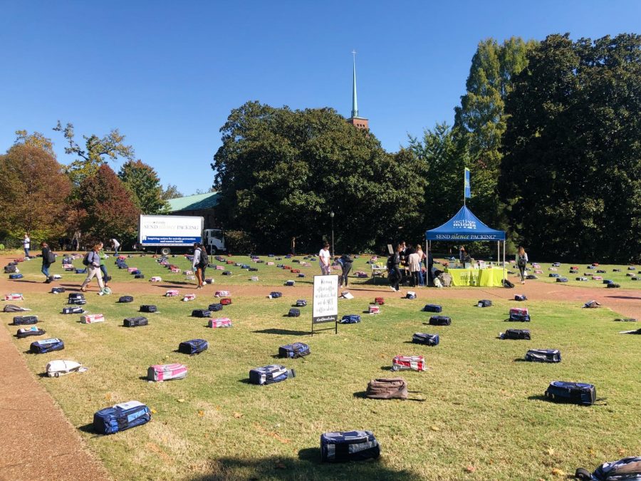 Send Silence Packing display brings college suicide conversation to campus