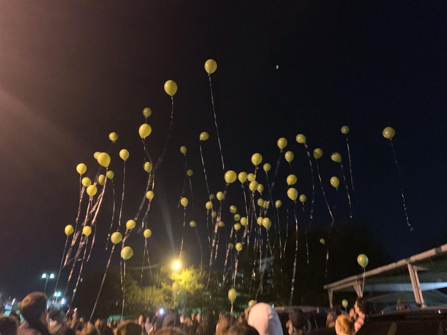 The+vigil+ended+with+the+symbolic+release+of+several+dozen+green+balloons.