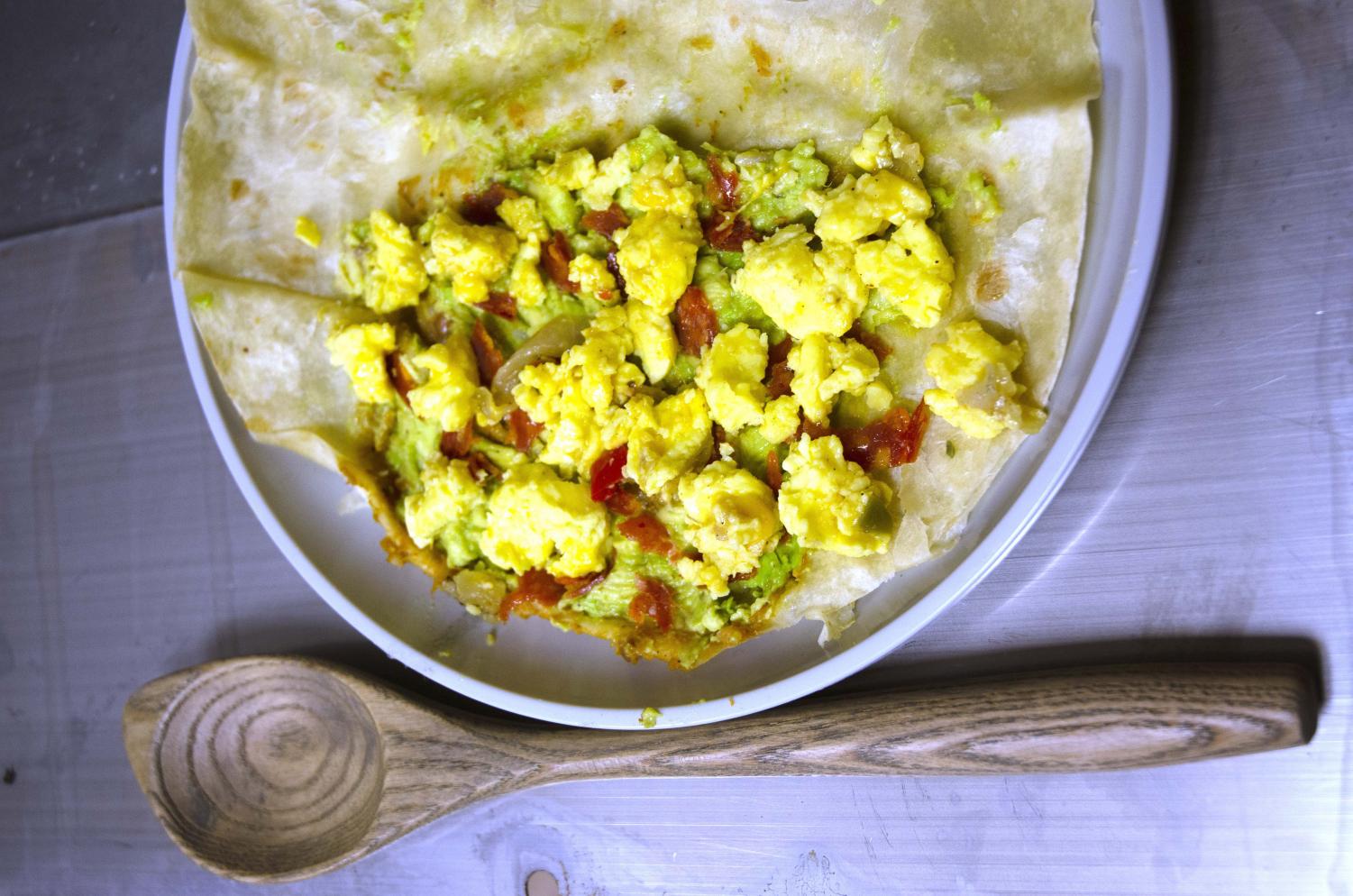 Skip the Rand line and make your own breakfast burrito right in your dorm room. 