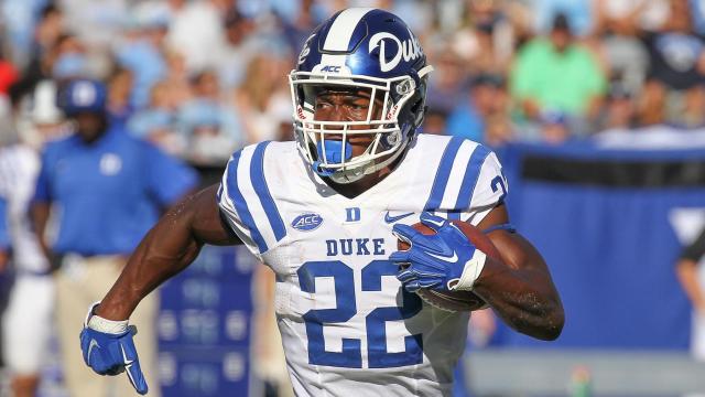 Duke running back Brittain Brown is one transfer candidate Vanderbilt might consider this offseason. (Photo courtesy WRAL Contributor).