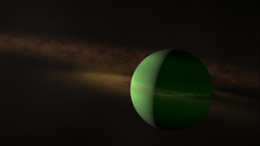 Artist rendering of newly-discovered exoplanet AU Mic b.