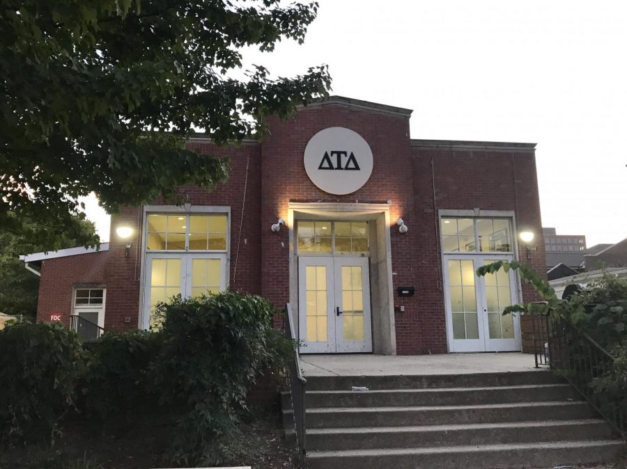 The Delta Tau Delta fraternity house on Greek Row. (Hustler Multimedia/Mattigan Kelly)
