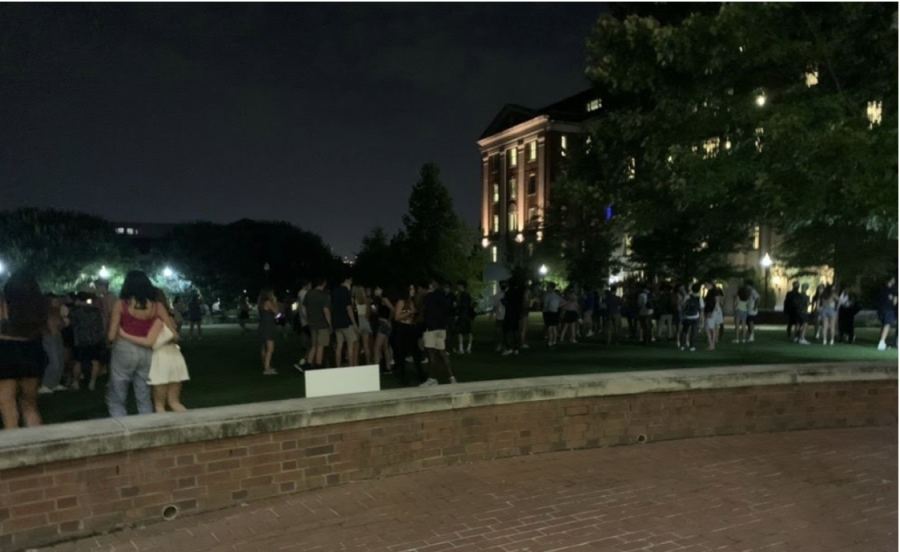 50-200 first-years were caught breaking Vanderbilt’s COVID-19 protocols by gathering on the Common’s Lawn. This sparked many arguments between partygoers and students who do not want to be sent home early. (Photographer Unknown)