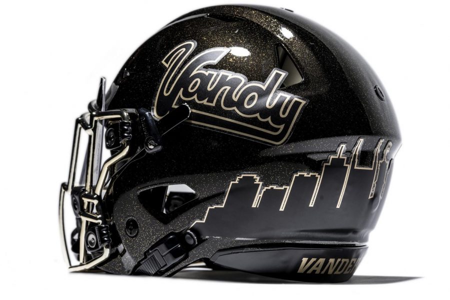 Vanderbilt football will wear new Vandy helmets on Saturday against LSU. (Twitter/Alan George)