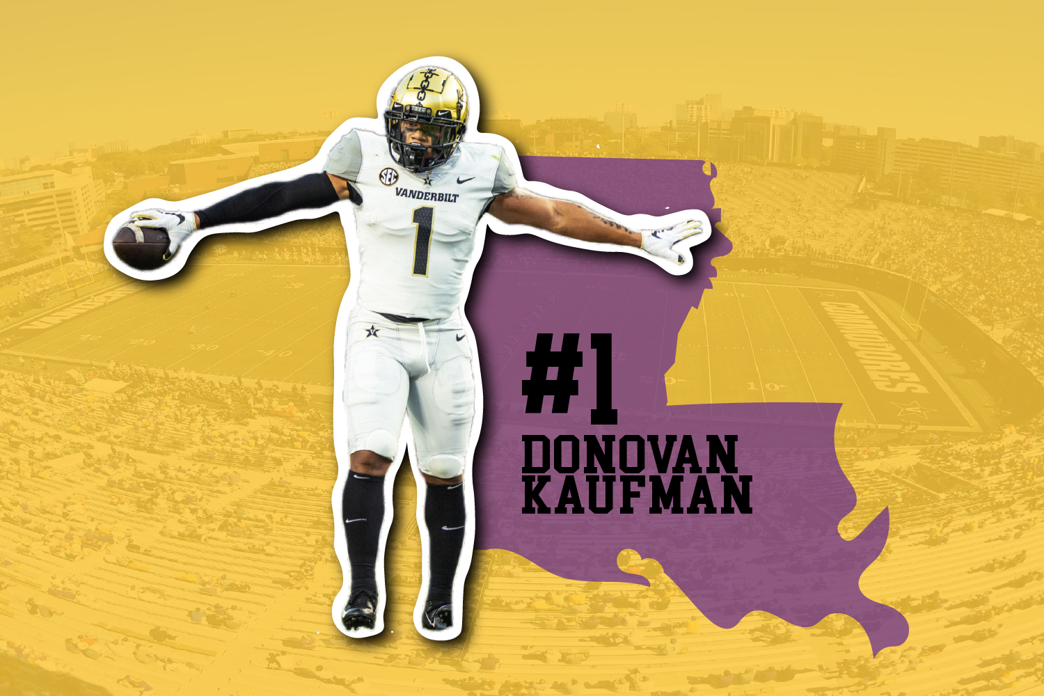 Vanderbilt Safety Donovan Kaufman was one of the top recruits in the state of Louisiana.