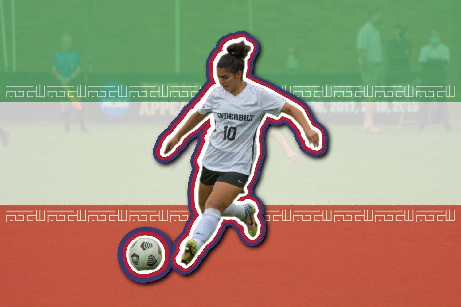 Kimya Raietparvar, a sophomore midfielder, represents both her school and her country. (Hustler Communications/Emery Little)