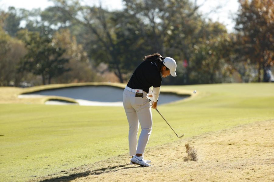 Auston Kim hits her approach shot on the first hole during the first round at the 2020 U.S. Womens Open at Champions Golf Club (Jackrabbit Course) in Houston, Texas on Thursday, Dec. 10, 2020. (©USGA/Chris Keane)