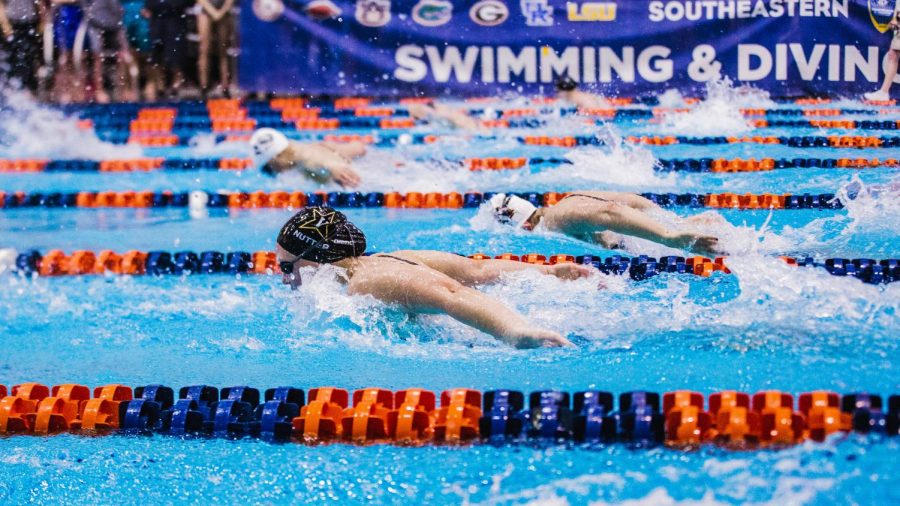 Vanderbilt swimming competing at the 2019 SEC Championships. (Vanderbilt Athletics)