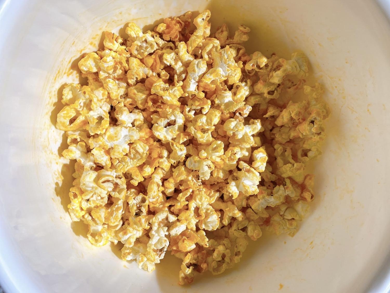 Buffalo popcorn makes the perfect Super Bowl snack. (Hustler Staff/Charlotte Edmunds)