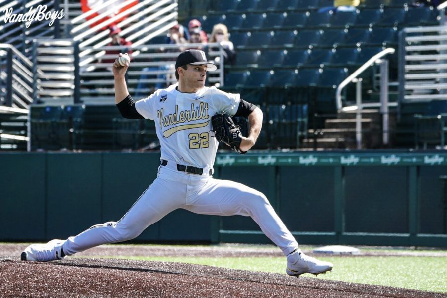 Jack Leiter in his complete-game no-hitter against South Carolina on March 20 2019. (Twitter/@VandyBoys)