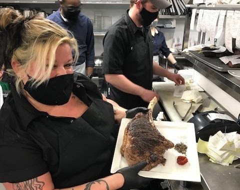 Jordan Arcuri and her prepared meal as a chef at Kayne Prime. Photo courtesy Jordan Arcuri