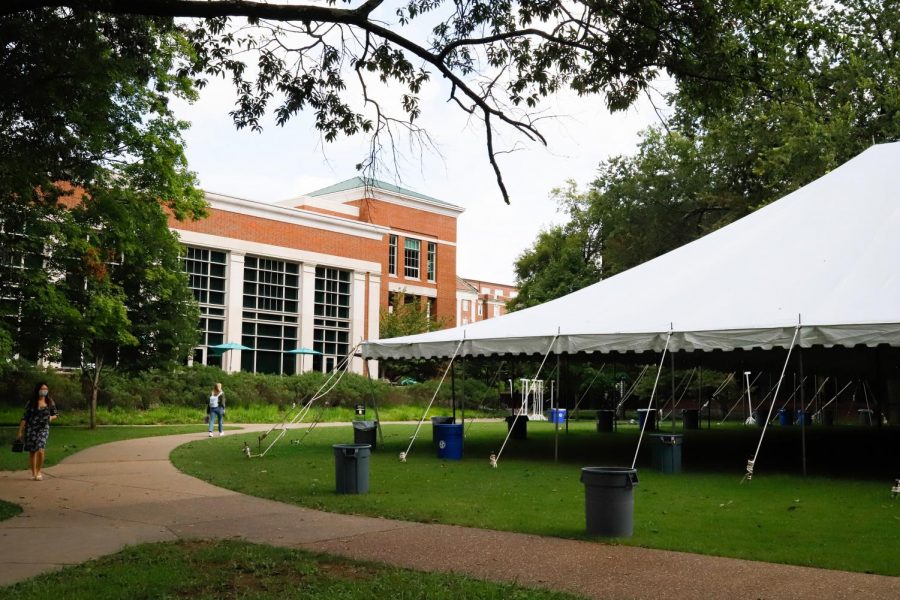 dining tent located on Commons Lawn