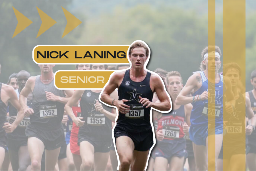 Vanderbilt senior runner Nick Laning competing in the 2021 fall season. (Hustler Multimedia/Emery Little)