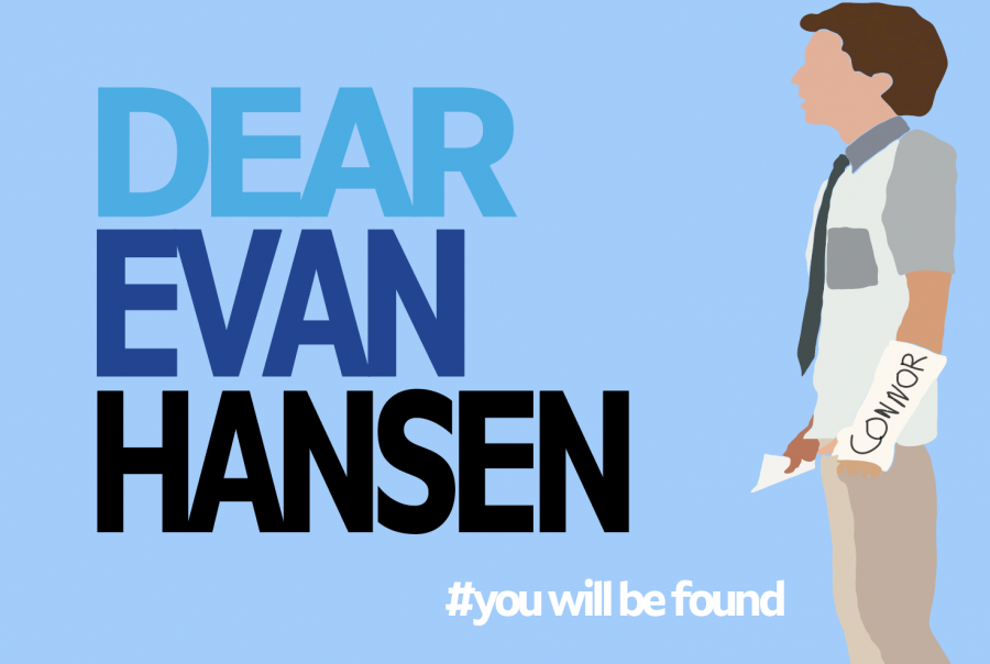 A graphic of Evan Hansen that reads Dear Evan Hansen