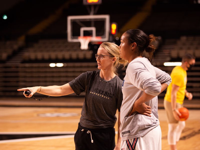 Vanderbilt women's basketball head coach Shea Ralph during preseason practice in Oct. 2021. (Vanderbilt Athletics)