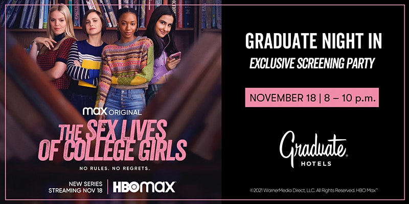 The flyer for HBO Max and Graduate Hotels' 