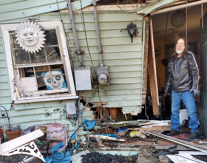 Destruction outside of Vanderbilt employee Roger Franklins home