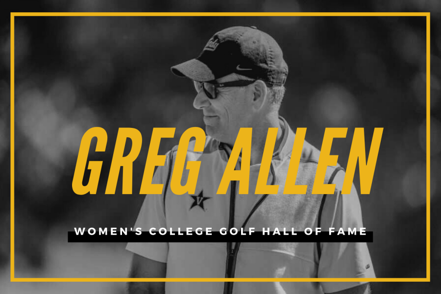 Vanderbilts Greg Allen prepares to be inducted into the Womens Golf Association Coaches Hall of Fame.