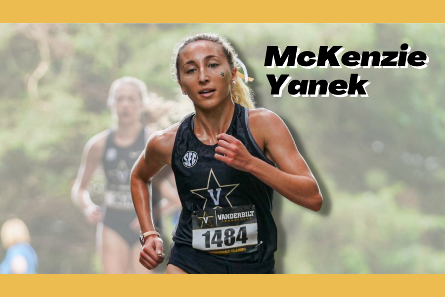McKenzie Yanek looks ahead during the womens 5K at the Commodore Classic, on Sept. 17, 2021.