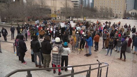 Protesters at the Tennessee Legislative Plaza at the state capitol, as photographed on Jan. 17, 2022.
