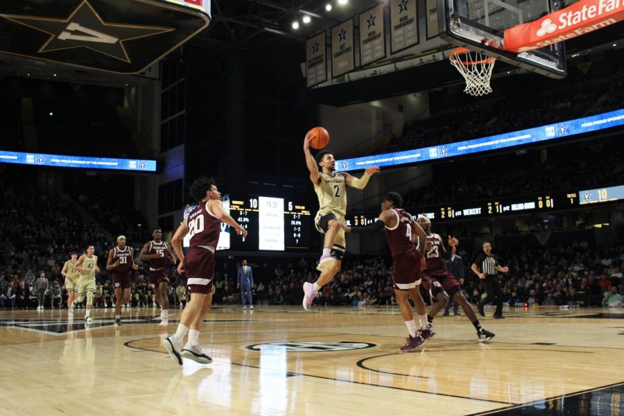 Vanderbilt guard Scotty Pippen Jr. finished with 24 points in the Commodores' win over Texas A&M on Feb. 19, 2022. (Hustler Multimedia/Geena Han)