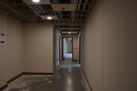 A hallway on a residential floor of Rothschild College, as photographed on March 1, 2022