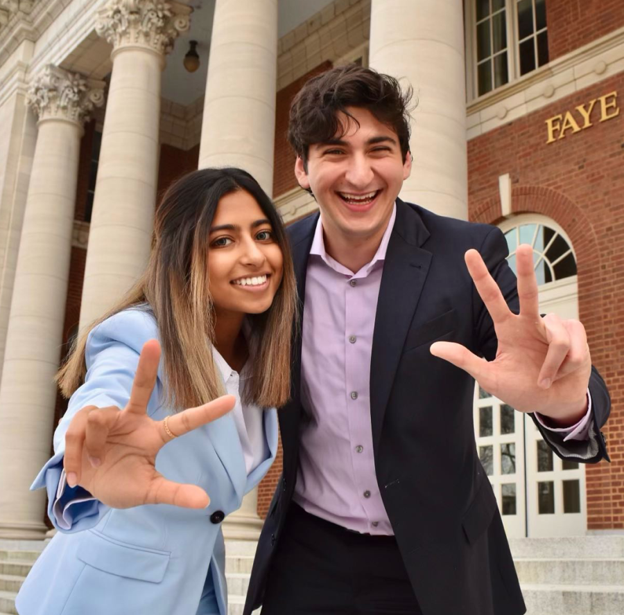 Screenshot of a photo of Amisha Mittal and Ari Sasson from their campaign Instagram account, as taken on March 23, 2022. (Hustler Staff/Sally Johnson)