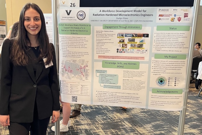 Marx presented her research on radiation in microelectronics conducted with Vanderbilt’s Institute for Space and Defense Electronics at the university’s inaugural Electrical and Computer Engineering Day on April 4.