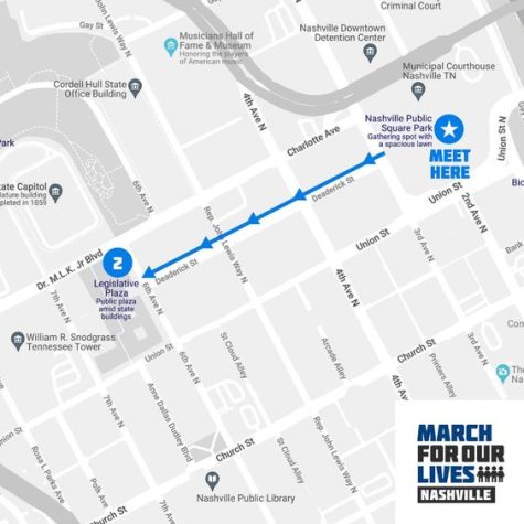 MFOL Nashville graphic posted on Instagram indicating the route that protestors marched. (Image courtesy of Sebastian Arredondo)