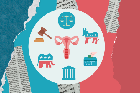 Graphic depicting the polarized debate over abortion. On June 24, the Supreme Court overturned Roe v. Wade (Hustler Multimedia/Alexa White). 