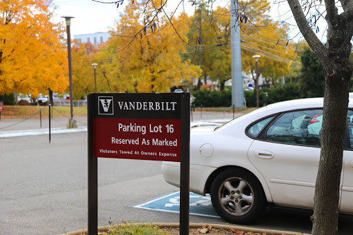 A Vanderbilt parking lot, as photographed on Nov. 17, 2021. (Hustler Multimedia/Hallie Williams)