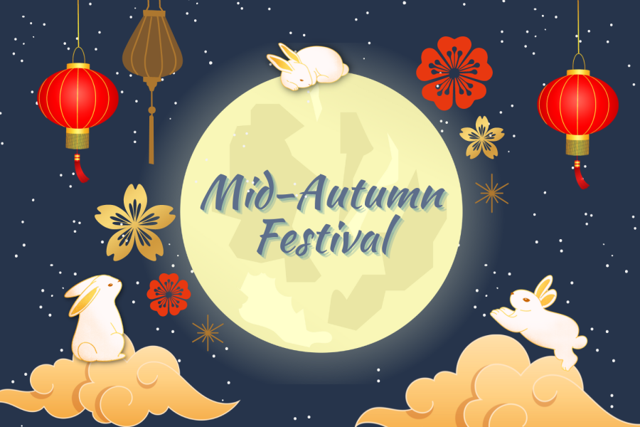 Graphic of symbols associated with the Mid-Autumn Festival.