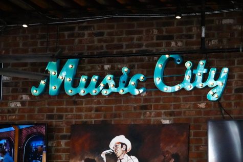 A neon sign that reads "Music City," as photographed on Aug. 19, 2022. (Hustler Multimedia/Holland Perryman)