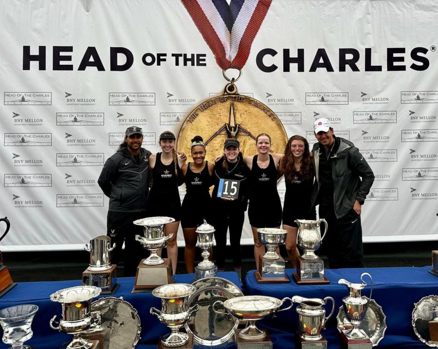 Vanderbilt Womens Club Rowing after their second place win at Head of the Charles, as photographed on Oct. 23, 2022. (Photo courtesy of Dillen Cameron)