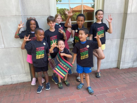 Eight of the younger Commons kids celebrate Juneteenth together. (Photo courtesy of Dr. Roosevelt Noble)