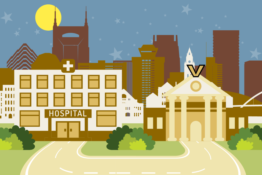 Graphic depicting Vanderbilt University and Vanderbilt University Medical Center (Hustler Multimedia/Alexa White).
