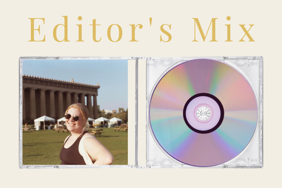 Graphic depicting Life Editor Jorie Fawcett along with a CD and the words “Editor’s Mix.” (Photo courtesy of Jorie Fawcett) (Hustler Multimedia/Alexa White)