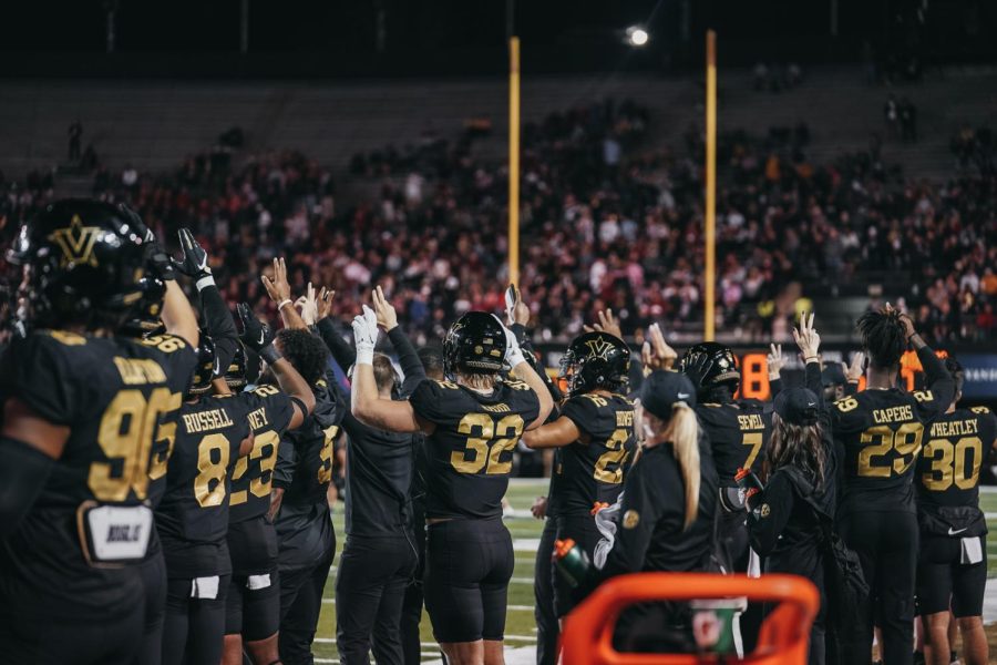 The Commodores anchor down during kickoff, as captured on Nov. 5, 2022. (Hustler Multimedia/Arianna Santiago)