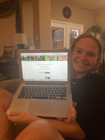 Whitney Childs with her acceptance letter, as photographed on Dec. 14, 2022. (Photo courtesy of Whitney Childs)