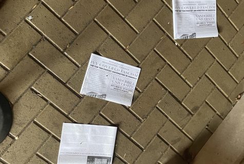 Pamphlets outside the lobby of Zeppos College, as photographed on Dec. 6, 2022. (Hustler Staff/Katherine Oung)
