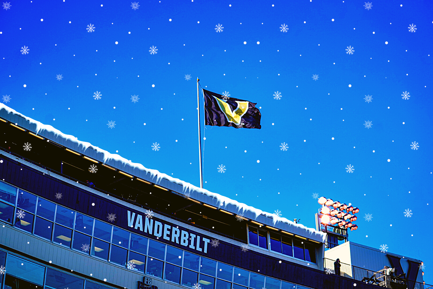 Vanderbilt victory flag flies over FirstBank Stadium (Lexie Perez/Hustler Multimedia)